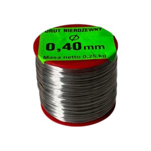 Drut do ramek pszczelich o grubości 0,4 mm, waga szpulki 250g, nierdzewny