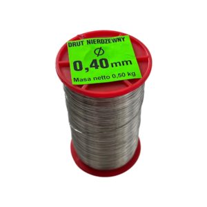 Drut do ramek pszczelich o grubości 0,4 mm, waga szpulki 500g, nierdzewny
