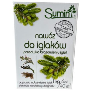 Nawóz do iglaków Sumin 1 kg – przeciwdziała brązowieniu igieł